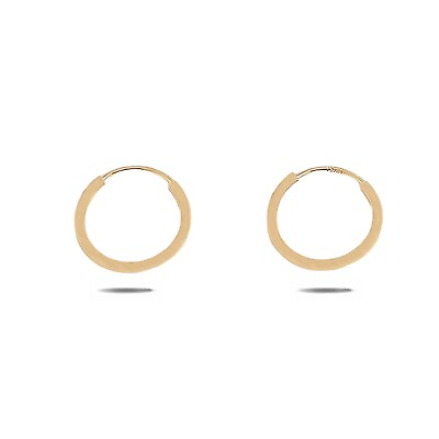 Real Solid 14K Gold 1MMx10MM Round Endless Hoop Earrings Great for Earrings $19.79