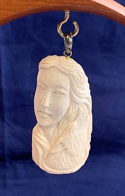 #ad #ad Spirit Animal Totem Native Carved Pendant Fashion Jewelry Woman amp; Wolf Charm $29.95