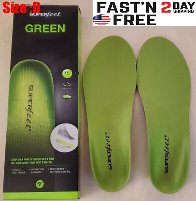#ad #ad Superfeet Green Insoles Size D Mens 7.5 9 Womens 8.5 10 NEW $22.99