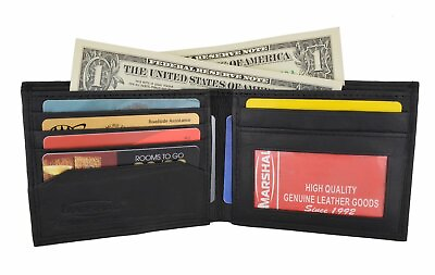 #ad New Mens Bifold Genuine Leather Wallet Multi Credit Card ID License Slim Black $10.99