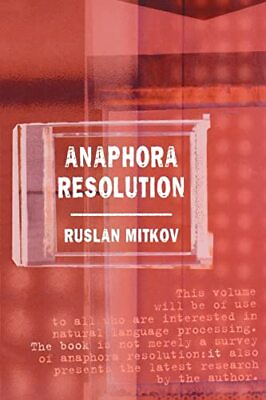 #ad Anaphora Resolution Studies in Language and Linguistics By Rus $45.99