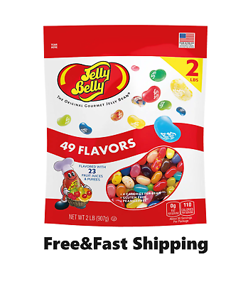 #ad Jelly Belly 49 Assorted Flavors Jelly Beans Bag 2 Pounds 32 Ounces NEW $13.82