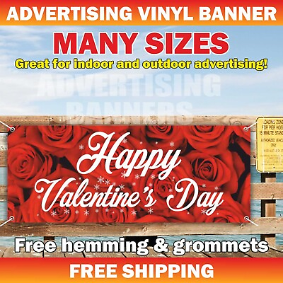 #ad Happy Valentine’s Day Advertising Banner Vinyl Mesh Sign Gift Decoration Holiday $189.95
