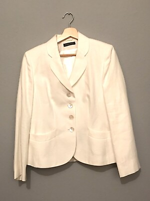 #ad Alex amp; Co Cream Colour Size 12 Jacket Lined 100% Linen Brand New Unworn Vintage GBP 45.00