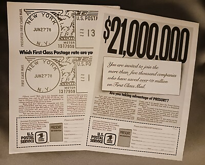 #ad 2 United States Postal Service USPS Presort Mail 1978 Print Advertisement $11.00