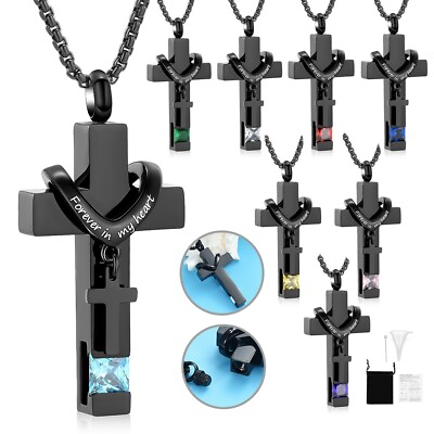 #ad #ad Cross Cremation Ashes Urn Pendant Necklace Memorial Keepsake Jewelry for Ashes $13.09