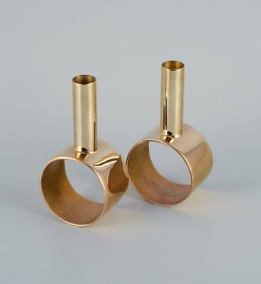 #ad Swedish design. A pair of modernist brass candlesticks. Handmade. $250.00