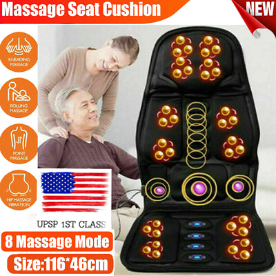 8 Modes Full Body Massager Cushion Back Seat Chair Car Pad Heat Mat Home Office $37.24