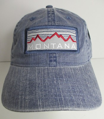 #ad Montana Mountains Hat Prefade USA Embroidery Buckleback Unisex Cap $19.95