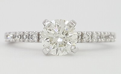 #ad Round Brilliant Cut Diamond Engagement Ring 0.89 ct Ideal Cut 14K WG Rtl $3395 $1445.00