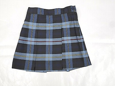 #ad #ad Girls R K Blue amp; Yellow Plaid Box Pleat Uniform Skirt Sizes 3 16 $14.00