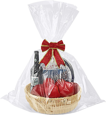 #ad Clear Cellophane Basket Bags 17X25 Inch 20Pcs Cellophane Wrap for Gift Basket $17.49