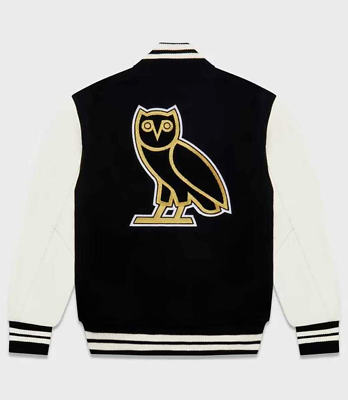 #ad New Ovo Collegiate Varsity Wool Jacket With Leather Sleeves Jacket $130.00