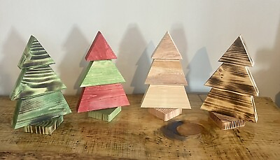 #ad Wooden mini Christmas Tree Four Choices $14.99