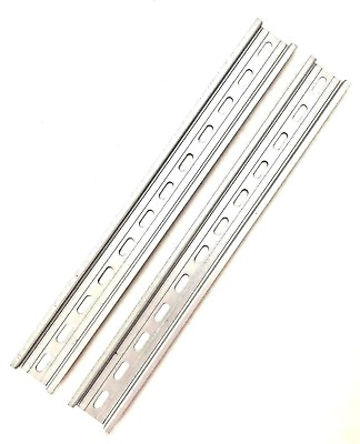 #ad 2 Pieces DIN Rail Slotted Aluminum RoHS 12quot; Inches Long 35mm 7.5mm Tamp;G $9.99