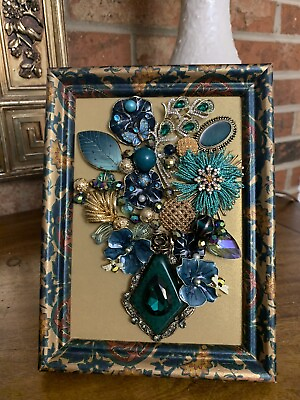 #ad Vintage and Contemporary jewelry art framed $50.00