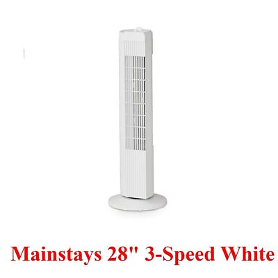 #ad Mainstays 28quot; 3 Speed Oscillating Tower Fan FZ10 19MW White $24.99