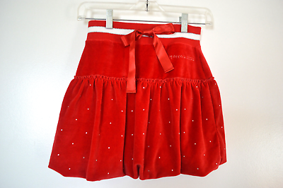 #ad NWT Girls Sz 10 Y 140 Skirt Pappa amp; Ciccia Red Velour Rhinestones Bubble Hem $12.99