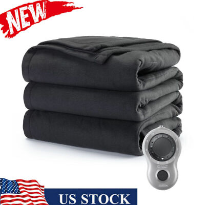 #ad US Comfy Cozy Fleece Heated Electric Blanket Bedding Twin with 10 Heat Settings $15.31
