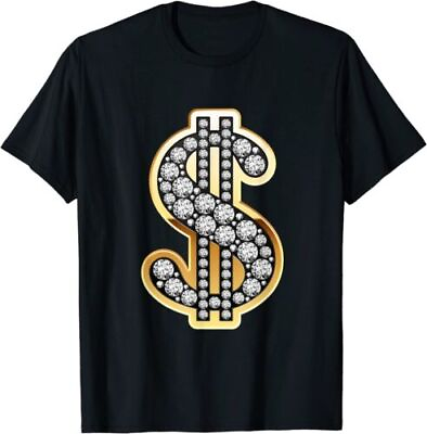 NEW LIMITED Dollar Sign Gold Diamond $ Bling Gift T Shirt $15.95