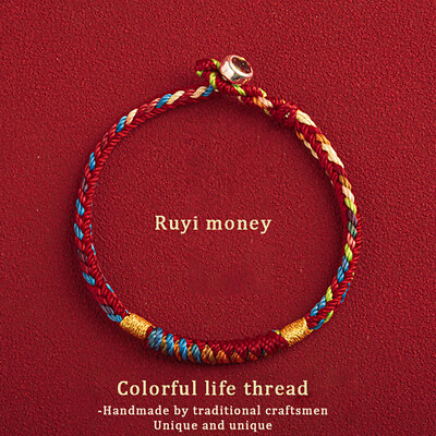 #ad Handmade Tibetan Bracelet Colorful Thread Good Lucky Knots Red Thread Bracelet $8.33