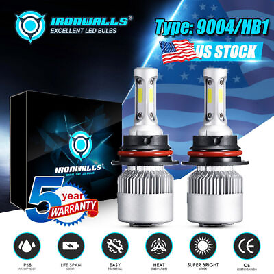 #ad 2X 9004 LED Bulbs High Low Beam Headlight Kit 6000K White 300000LM Bright Lamp $19.99