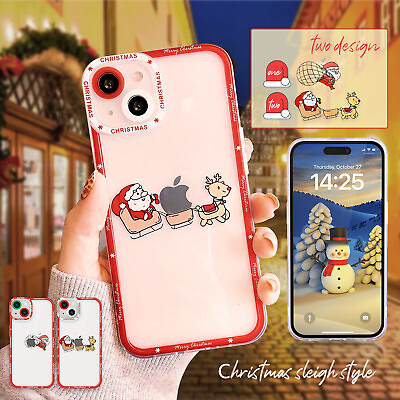 #ad Cute Christmas Santa Case Gift Cover For iPhone 14 13 12 11 Pro Max XS XR 87Plus $3.98