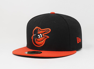 #ad New Era 59Fifty Men#x27;s Cap MLB Baltimore Orioles Black Road On Field Big Size Hat $47.00