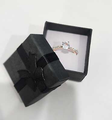 #ad Engagement Wedding Ring 925 Silver Crystal W box $9.99