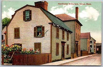 #ad Vtg Salem Massachusetts MA Hawthorne Birthplace 1910s Old View Postcard $1.99