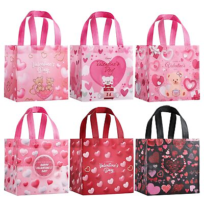 #ad #ad 12Pcs Valentine Gift Bags for Kids With Handles Valentine Day Bags for Party ... $18.59