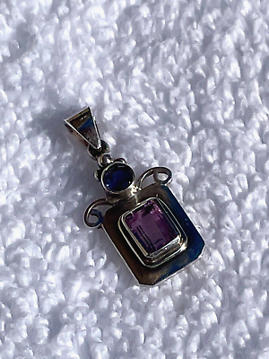 #ad Amethyst and possibly Tanzanite Sterling Pendant $20.00