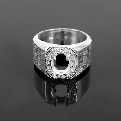 #ad Solid Silver Semi Mount Ring Setting For Men 8x10 mm Oval Ring Blanks Big Ring $42.96