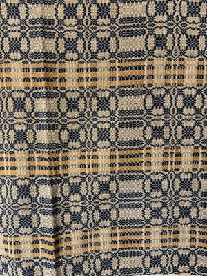 #ad New Primitive LOVERS KNOT NAVY MUSTARD TABLE SQUARE Tablecloth Topper 52quot; $36.99