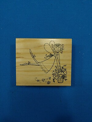 #ad Fairy Flower Basket Rubber Stamp Great Impression Stamp Your Art $9.79