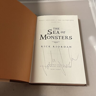 #ad SIGNED The Sea of Monsters Rick Riordan 1st Edition Hardcover $109.95