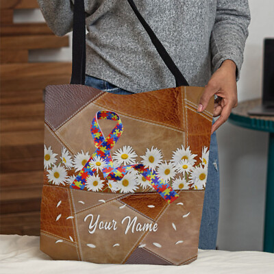 #ad Personalized Autism Awareness Tote Bag Autism Shoulder Bag Autism Handbag Gift $21.99