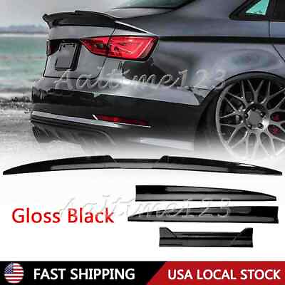 #ad For Audi A4 A5 A6 A7 Glossy Black Sedan Rear Trunk Spoiler Wing Lip 135cm Adjust $37.95