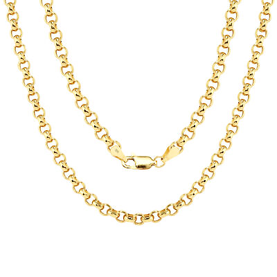 #ad 10K Yellow Gold 4mm Rolo Cable Round Link Chain Pendant Necklace Mens Women 20quot; $315.98