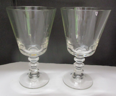 #ad 2 Footed Clear Glass Wine Goblets Glasses $12.98