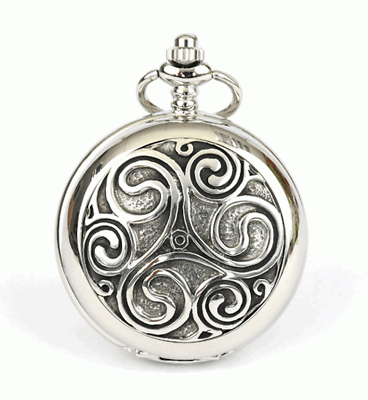 #ad Mechanical Full Hunter Pocket Watch With Antique Celtic Swirl Front Design GBP 53.95