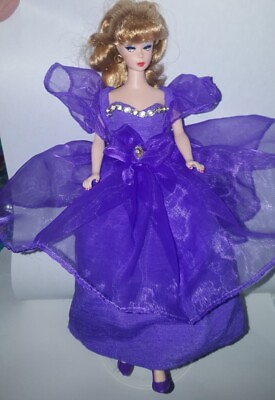 #ad VTG Barbie Clone Doll Handmade Evening Gown Dress♡DEEP PURPLE #x27;N DIAMONDS MINT $38.88