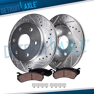 #ad Front Drilled Rotors and Brake Pads for 2010 2020 Ford F 150 Lincoln Navigator $145.93