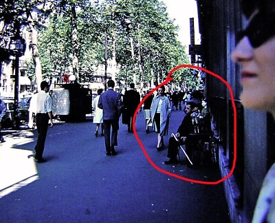 #ad Vtg 1965 Kodachrome Slide Film Photograph Paris France Street People Blind Man $17.87