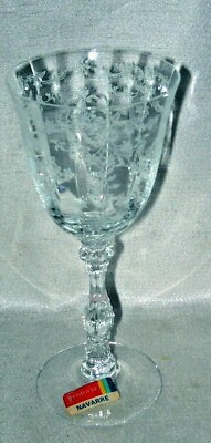 #ad New VINTAGE FOSTORIA NAVARRE CLEAR 6 1 8quot; CLARET CRYSTAL STEM WINE GLASS W TAG $19.98