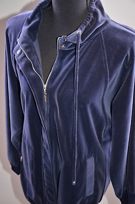 NWT St John Spa Women#x27;s Track Jacket Size Small Full Zip Warm Up Comfy $595 Blue $153.99