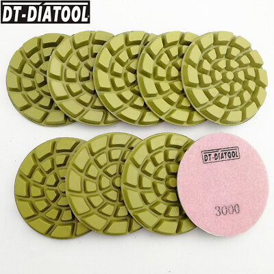 #ad 9pcs set Diamond Polishing Pad Sanding Disc 4#x27;#x27; 100mm Concrete Terrazzo Floor $38.99