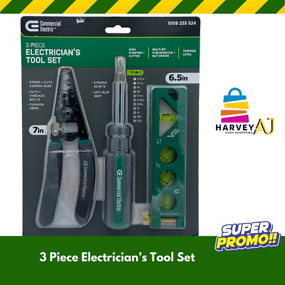 #ad Commercial Electric Electrician#x27;s Tool Set 3 Piece Heavy Duty Ergonomic $17.97