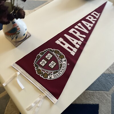 #ad Vintage Harvard University Full Size 30” Pennant Banner Collegiate Pacific $43.00