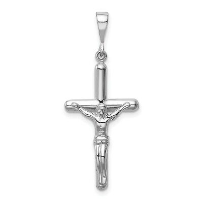 #ad 14K White Gold Latin Crucifix Charm Pendant $292.99